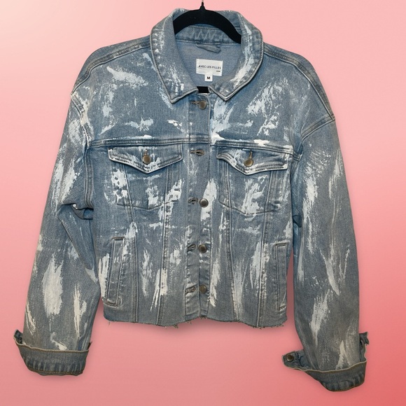 Avec Les Filles Light Blue Denim Jacket - Picture 1 of 6